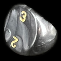 D&G Pearl Black & Gold D3 Dice