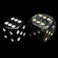 D&G Pearl Black & Gold JUMBO 18mm D6 Spot Dice