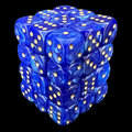 D&G Pearl Blue & Gold 36 x D6 Dice Set