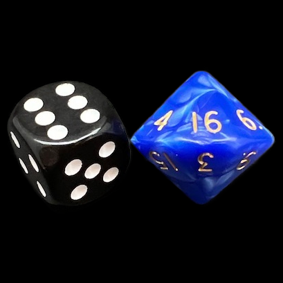 D&G Pearl Blue & Gold D16 Dice