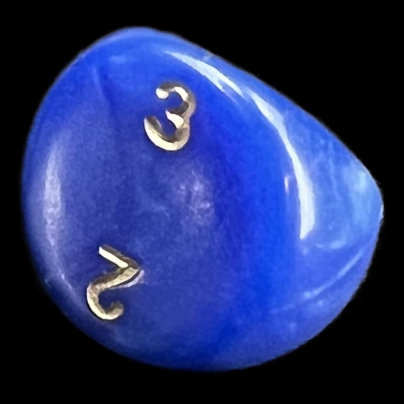 D&G Pearl Blue & Gold D3 Dice