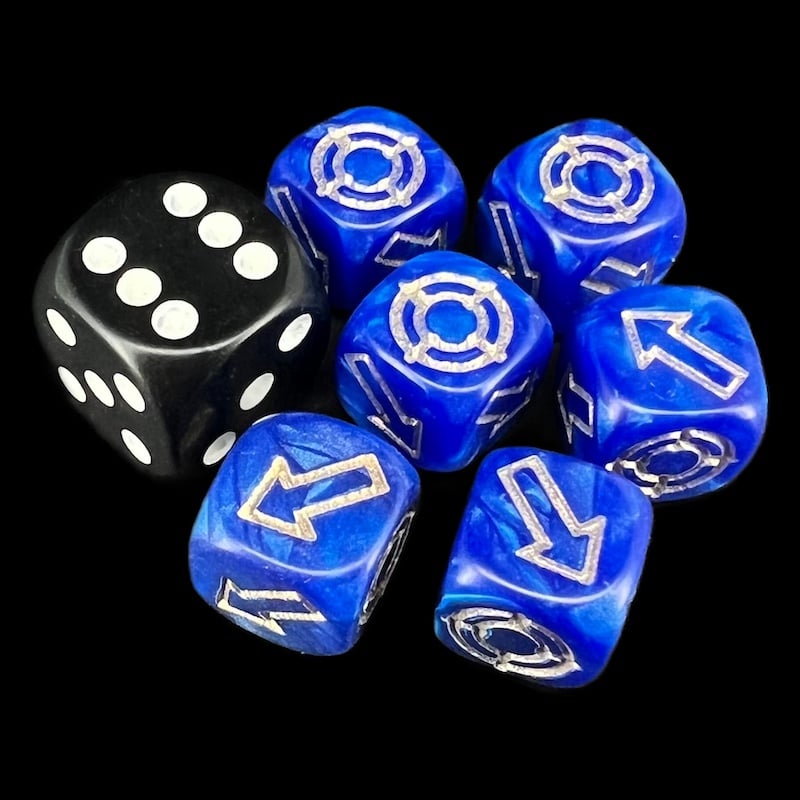 HALF PRICE CLEARANCE D&G Pearl Blue Scatter 12mm 6 x D6 Dice Set
