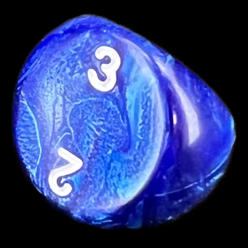 D&G Pearl Blue & White D3 Dice