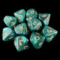 D&G Pearl Green & Gold 10 x D10 Dice Set