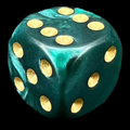 D&G Pearl Green & Gold 16mm D6 Spot Dice