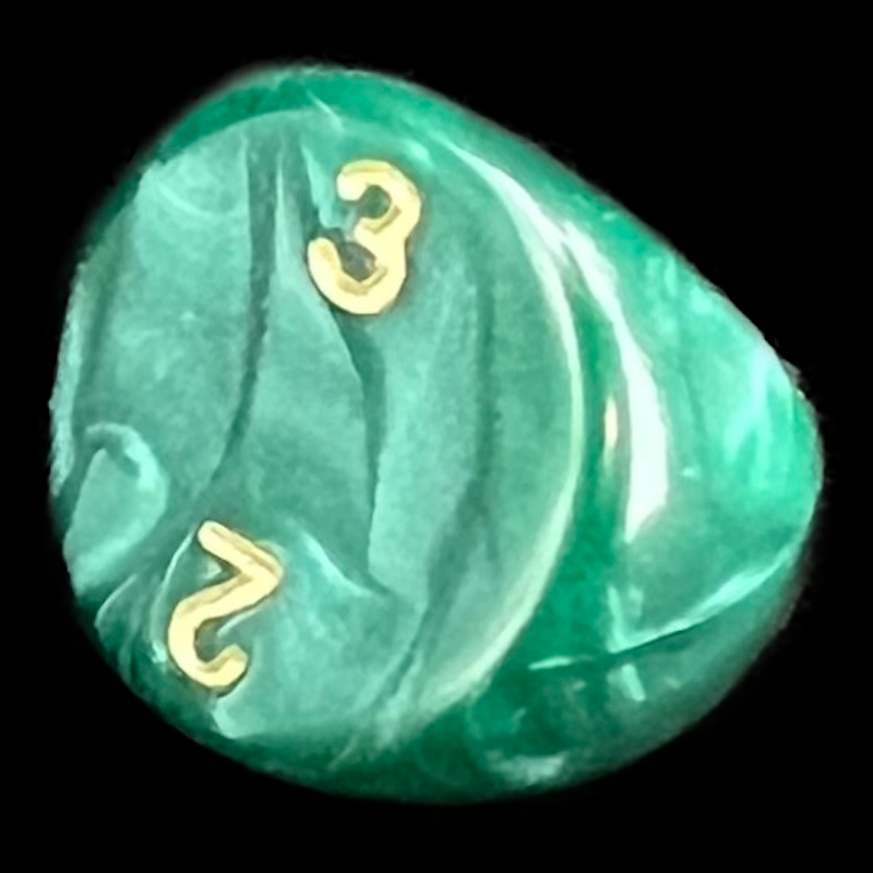 D&G Pearl Green & Gold D3 Dice