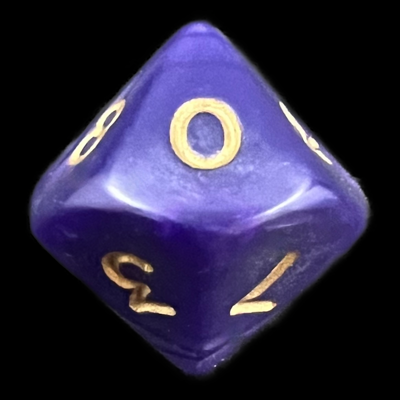 D&G Pearl Purple & Gold D10 Dice