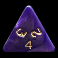 D&G Pearl Purple & Gold D4 Dice