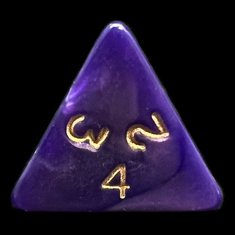 D&G Pearl Purple & Gold D4 Dice