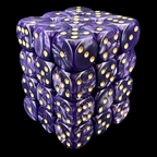 D&G Pearl Purple & Gold 36 x D6 Dice Set