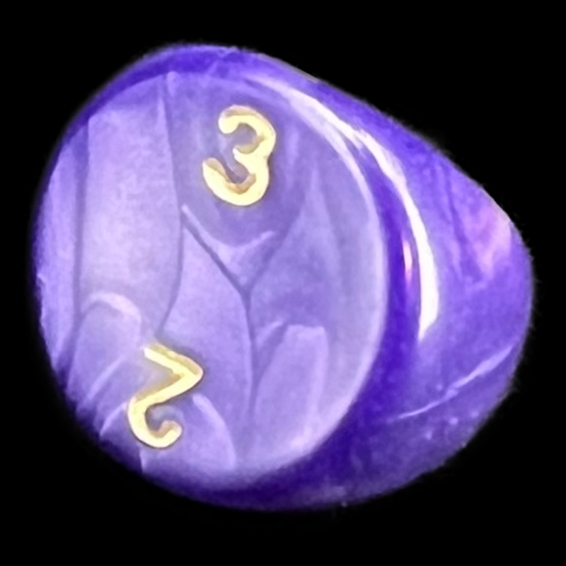 D&G Pearl Purple & Gold D3 Dice