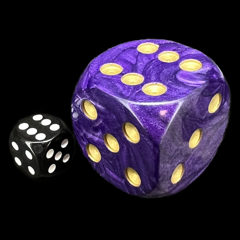D&G Pearl Purple & Gold MASSIVE 36mm D6 Spot Dice