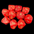 D&G Pearl Red & Gold 10 x D10 Dice Set