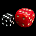 D&G Pearl Red & Gold JUMBO 22mm D6 Spot Dice