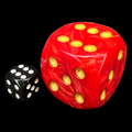 D&G Pearl Red & Gold MASSIVE 36mm D6 Spot Dice