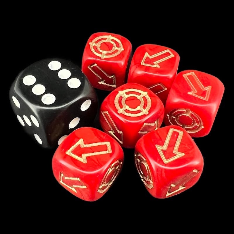 HALF PRICE CLEARANCE D&G Pearl Red Scatter 12mm 6 x D6 Dice Set