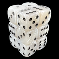 D&G Pearl White & Black 12 x D6 Dice Set