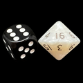 D&G Pearl White & Black D16 Dice