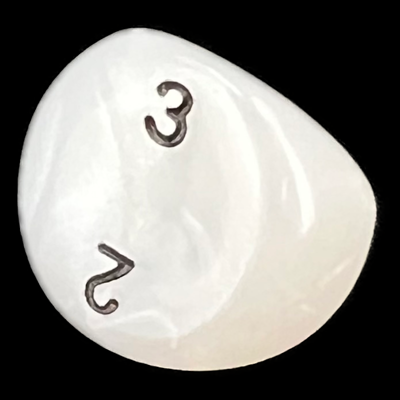 D&G Pearl White & Black D3 Dice