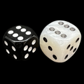D&G Pearl White & Black JUMBO 18mm D6 Spot Dice