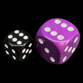 D&G Opaque Purple & White JUMBO 22mm D6 Spot Dice