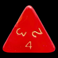 D&G Pearl Red & Gold D4 Dice