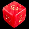 D&G Pearl Red & Gold D6 Dice