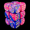 D&G Toxic Acid Pink & Blue 12 x D6 Dice Set