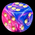 D&G Toxic Acid Pink & Blue 15mm D6 Spot Dice