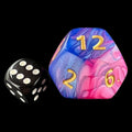D&G Toxic Acid Purple & Blue  JUMBO 34mm D12 Dice