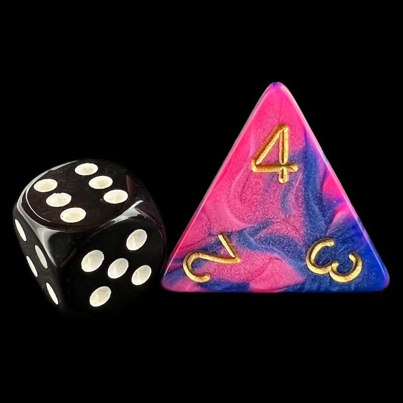 D&G Toxic Acid Purple & Blue  JUMBO 34mm D4 Dice