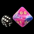 D&G Toxic Acid Purple & Blue  JUMBO 34mm Percentile Dice