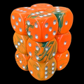 D&G Toxic Chemical Orange & Green 12 x D6 Dice Set
