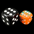 D&G Toxic Chemical Orange & Green 12mm D6 Spot Dice