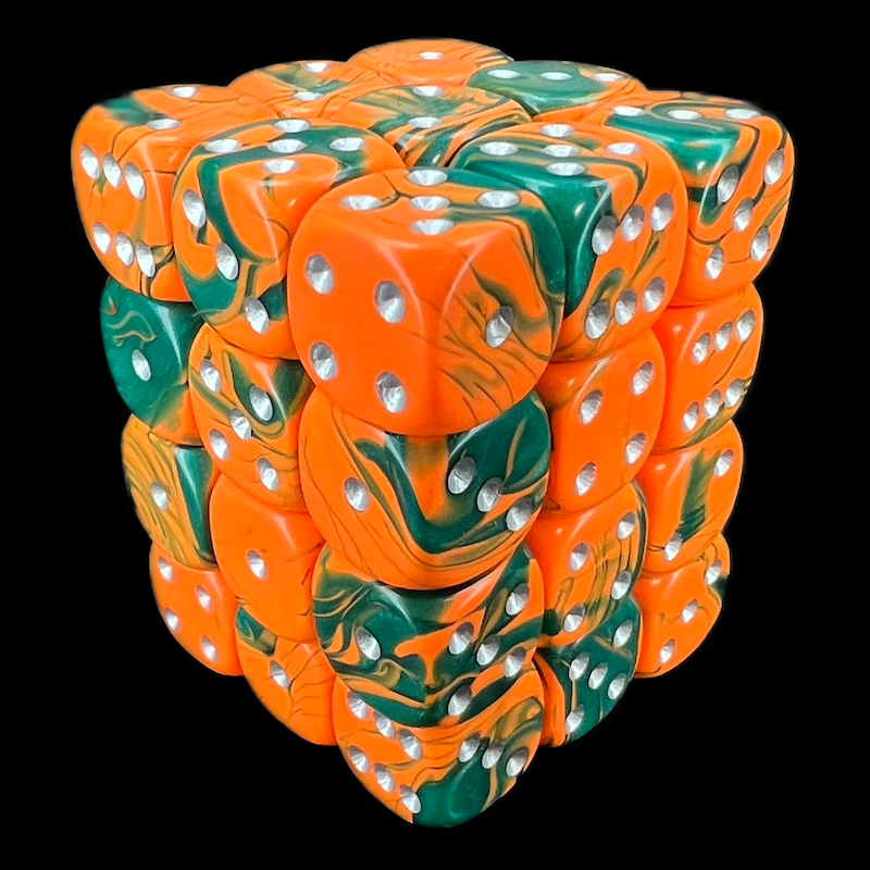 D&G Toxic Chemical Orange & Green 36 x D6 Dice Set