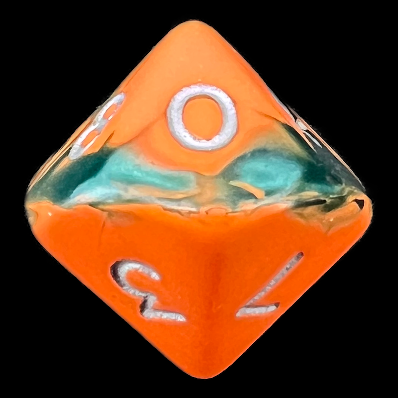 D&G Toxic Chemical Orange & Green D10 Dice