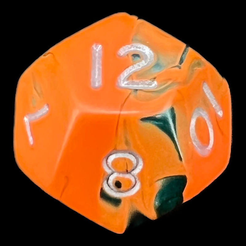 D&G Toxic Chemical Orange & Green D12 Dice