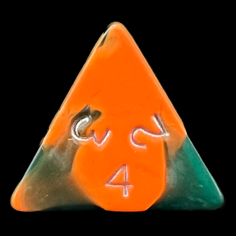 D&G Toxic Chemical Orange & Green D4 Dice