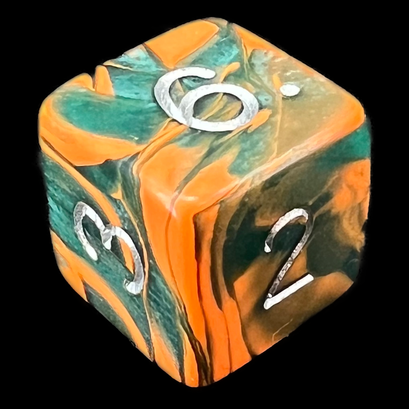 D&G Toxic Chemical Orange & Green D6 Dice