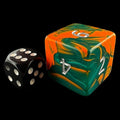 D&G Toxic Chemical Orange & Green  JUMBO 34mm D6 Dice