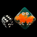D&G Toxic Chemical Orange & Green  JUMBO 34mm Percentile Dice