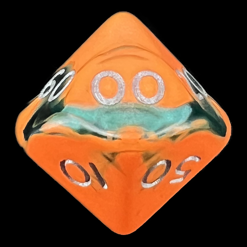 D&G Toxic Chemical Orange & Green Percentile Dice