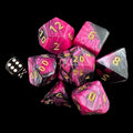 D&G Toxic Fallout Pink & Black JUMBO 34mm 7 Dice Polyset