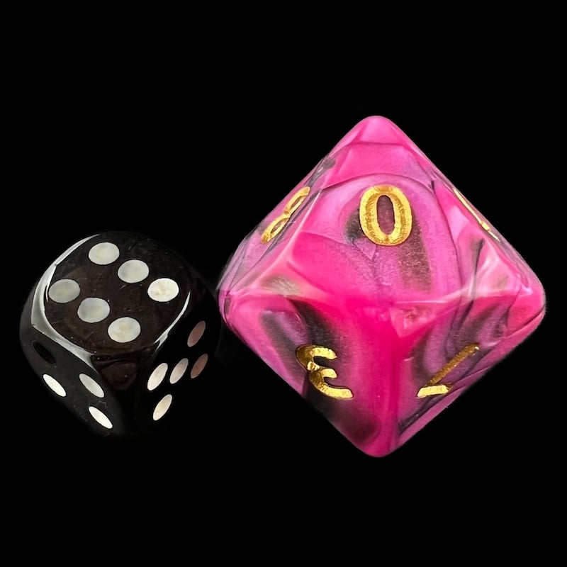 D&G Toxic Fallout Purple & Black  JUMBO 34mm D10 Dice