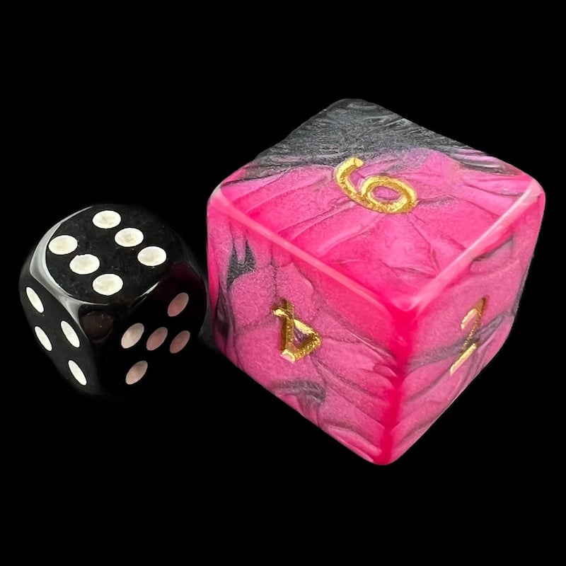 D&G Toxic Fallout Purple & Black  JUMBO 34mm D6 Dice