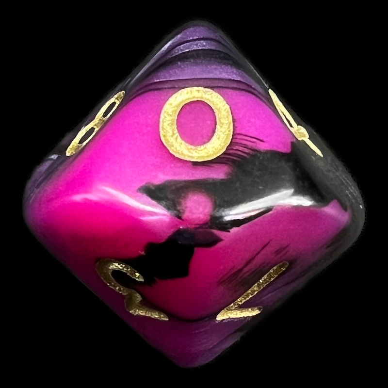 D&G Toxic Fallout Pink & Black D10 Dice