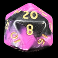 D&G Toxic Fallout Pink & Black D20 Dice