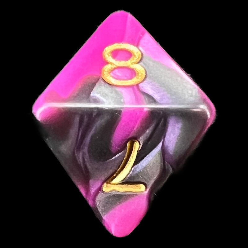 D&G Toxic Fallout Pink & Black D8 Dice