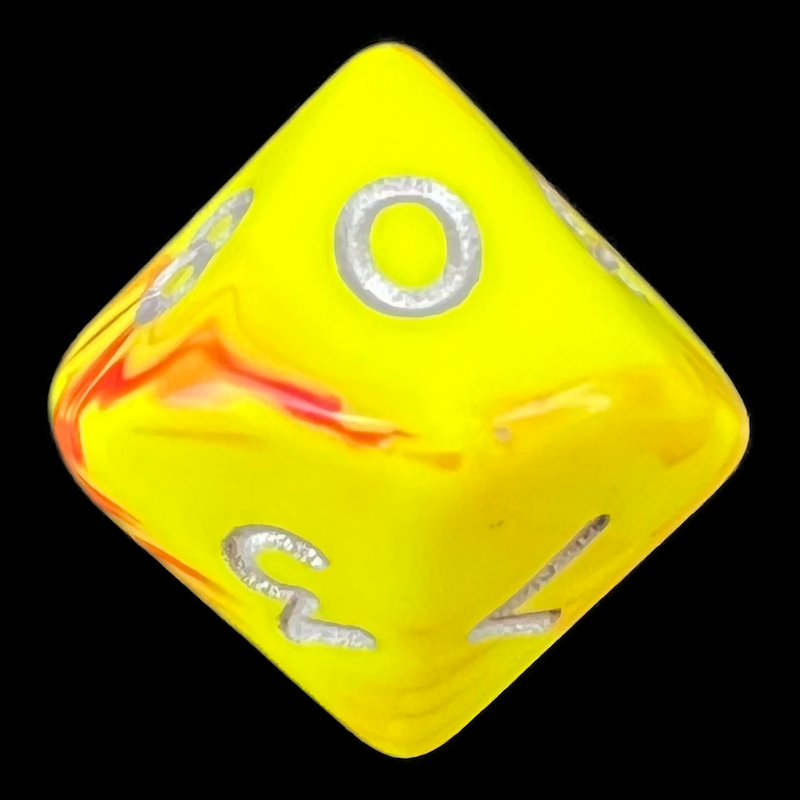 D&G Toxic Ooze Yellow & Red D10 Dice