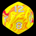 D&G Toxic Ooze Yellow & Red D12 Dice